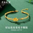 中银亿金好运连连莲花黄金手镯链足金蹦迪珠转运珠手串生日礼物送女友老婆 好运连连莲花手镯链 金重约7.6g