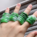 星因品质翡翠干青戒指A货冰种满绿飘阳绿辣阳绿飘绿花 23号飘阳绿20.2*5.8*3.8