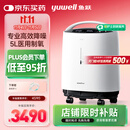 鱼跃制氧机5L升超轻音家用老人医用级吸氧气触屏带雾化8F-5W