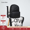 Calvin KleinJeans男士校园风满版压印字母拉链ck大容量双肩包节日礼物HH2622 UB1-太空黑 OS