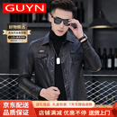 GUYN品牌男装2025新款真皮皮衣男修身帅气秋冬夹克绵羊皮外套 L 170/48