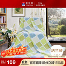 富安娜家纺毛毯 双人加大空调毯午睡毯法兰绒毯子 邂逅阳光180*200cm 绿