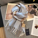 精选美拉德100%澳洲纯羊毛格子围巾冬季百搭保暖情侣围脖学生送礼物