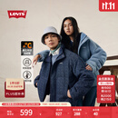 Levi's李维斯25年秋冬新款情侣同款美式休闲时尚牛仔羽绒服外套 深蓝 L