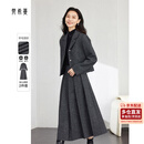 梵希蔓穿搭一整套灰色西装套装女秋新款高级感羊毛套装 深花灰色  XL