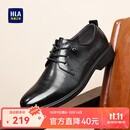 海澜之家HLA皮鞋男士商务休闲系带德比正装鞋子男H135/H171 黑色42