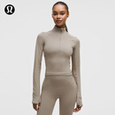 lululemon丨It's Rulu 女士运动短款半拉链衫 芯吸 LW3HYAS 暖褐灰 XS