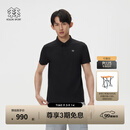 KOLON SPORT/可隆户外POLO衫 男子接触凉感防晒UPF50+冷黑功能短袖上衣 LHPT5AN007-BK 黑色 XL180/100A