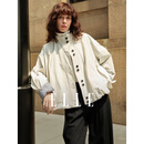 ELLE【明星同款】花苞型短外套女2026春新款白噪音宽松通勤上衣 灰绿 M