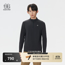 KOLON SPORT/可隆户外休闲衣 男子防晒UPF50+接触凉感微拉绒长袖T恤 LHZT5AN045-BK 黑色 XL 180/100A