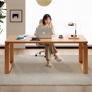 顾家家居纯实木书桌去客厅化大长桌家用双人大板桌学习桌写字台办公桌子 国标E0级【40MM超厚桌面|悬浮长条桌】北美原木色1.6M 顾家甄选|品质保证|免费送货上门