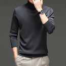 UOSO品牌可机洗纯羊毛毛衣男士加厚高领精纺韩版休闲羊毛衫男 KD117286深灰 M 48