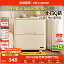 全友家居奶油风床头柜家用卧室储物置物柜子小户型收纳床边柜抽屉式KD