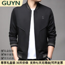 GUYN轻奢男装品牌2025秋季潮流休闲外套男长袖时尚新款夹克男 黑色 黑色 M 170