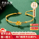 中银亿金好运连连莲花黄金手镯链足金蹦迪珠转运珠手串生日礼物送女友老婆 好运连连莲花手镯链 金重约7.6g