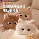 南桑维奇官方精选例假缓解疼痛神器可爱猫咪毛绒热水袋充电暖宝宝暖手宝 猫咪-白色