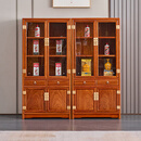 三匠名居红木家具非洲花梨（学名：刺猬紫檀）实木书柜书橱柜矮柜中式储物柜展示柜收纳柜置物柜Q 一对:长150*宽32*高155cm