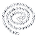 SNQP999纯银项链男女纯银子99足银圆珠链长款毛衣链男女佛珠银链定制 粗8毫米长55厘米约39-40克 【送证书】