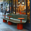 户外公园椅商业街长椅简约庭院景区多巴胺创意商场休息坐凳广场椅 200*50*80