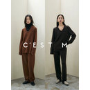 C'EST M｜ROW风100羊绒 经典无缝系列三件套 燕麦棕高领上衣 M 现货