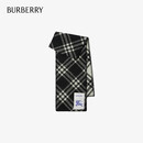 博柏利（BURBERRY）羊毛围巾 格纹 马术骑士徽标8079246 黑色