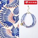 胖东来同款坦桑石手串新中式切面圆珠多层中古小众小米珠手链彩色 可调节女款手链