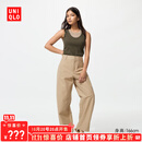 优衣库【加购】女装针织廓形长裤/弯刀镰刀裤子483722 475344 483722/32深米色 M