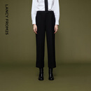 朗姿气质高级感九分西装裤高腰直筒西裤通勤高级感2025年冬季新款 黑色 L
