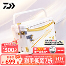 达亿瓦（DAIWA）25新款 一击 带升降脚钓箱 带配件多功能可坐人免安装钓鱼箱 29L 【满配右手版】29升-白x金 外尺寸约52.5x30x36.5cm