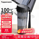 特百惠（Tupperware）茶韵500ML塑料杯男女士学生夏季运动水杯子户外便携大容量 酷炫黑