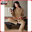 FENTENGG【抗静电】法兰绒情侣睡衣女冬季保暖加厚珊瑚绒男家居服套装 64305暖咖-女 XL