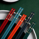 合金筷子家用新款防霉防滑高颜值四角筷20g/双【款式颜色随机】 四角筷【款式颜色随机发货】10双