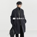 伯爵卓尔【羊毛混纺】双面呢大衣男士中长款2026秋冬新款通勤呢子外套男 （备用）暴雨灰【羊毛混纺】 【无内胆】 L (175)