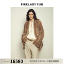 付智恩 仙山流玉 哥本哈根进口紫标级小母貂整貂全抽水貂皮草外套 帕斯条本色 sagafurs芬兰世家本色水貂 L