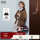 Teenie Weenie【赵露思同款】小熊女单肩包2025秋新款复古波士顿包 黑色 FRE