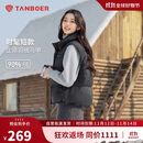 坦博尔时尚短款立领女士短款百搭羽绒马甲TB5330152D 黑色  M (165) 