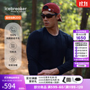 icebreaker【单依纯同款】100%美利奴羊毛男女200Oasis户外登山跑步功能内衣 纯黑-上衣-男生 M