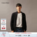 Calvin KleinJeans秋冬男女情侣ck休闲通勤刺绣立领拉链针织开衫毛衣J326796 BEH-太空黑 S
