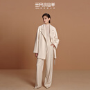 三只小山羊+ 【123短款】 双面100纯羊绒女士大衣春装短外套 白色  【带里布】 XS