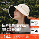 蕉下（beneunder）女士帽子冬季男25秋冬防晒帽女棒球帽大帽檐遮阳鸭舌帽冬天防风米