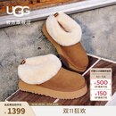 UGG秋季新款女士舒适时尚厚底毛领圆头一脚蹬休闲乐福鞋 1171393 CHE | 栗色 37