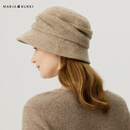 玛丽亚·古琦（MARJA KURKI）生日礼物渔夫帽女保暖防风进口羊毛盆帽修饰脸型绒语叠影 驼色