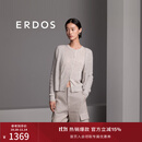 ERDOS 春夏休闲西装短裤麻感羊毛极简百搭女工装短裤 花灰 L 165/72A
