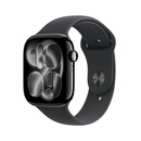 Apple/苹果 Watch S11 智能手表46毫米亮黑色铝金属表壳黑色运动型表带M/L 【GPS】电信补贴