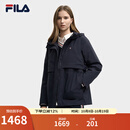 FILA 斐乐官方女士棉服2025冬季新款时尚休闲舒适连帽中长款外套 传奇蓝-NV L 170/88A/L