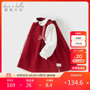 戴维贝拉女童连衣裙宝宝假两件裙子秋装儿童洋气公主裙