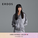 ERDOS【精密针织】25秋冬圆机上衣双开拉链运动短外套女连帽卫衣 玛瑙灰 M 165/84A