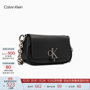 Calvin Klein时尚单肩包礼物链条包包金属字母旋扣翻盖CK女包斜挎马鞍包DH3240