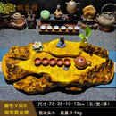 枫岚情实木根雕茶盘家用办公室金丝楠木花梨木带排水茶手工天然原木茶台 V326