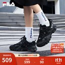 斐乐（FILA）猫爪5代官方女复古运动鞋杨幂同款新款休闲鞋老爹鞋 黑-BK 37.5